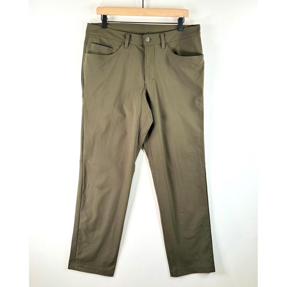Lululemon ABC Men Pants Green Warpstreme Straight Leg Chino Slim Stretch Size 33